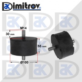 Антивибрационен тампон М14 х Ø100 х 55 mm